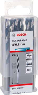 Bosch Metal Matkap Ucu HSS PointTeQ (DIN 338) 6,1 mm (10 Adet) - 2608577229