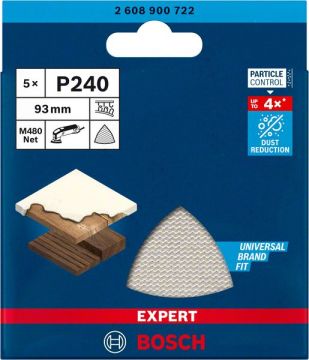 Bosch Ağ Zımpara Expert M480 93x93 mm 240 Kum (5 Adet) - 2608900722
