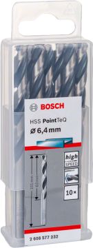 Bosch Metal Matkap Ucu HSS PointTeQ (DIN 338) 6,4 mm (10 Adet) - 2608577232