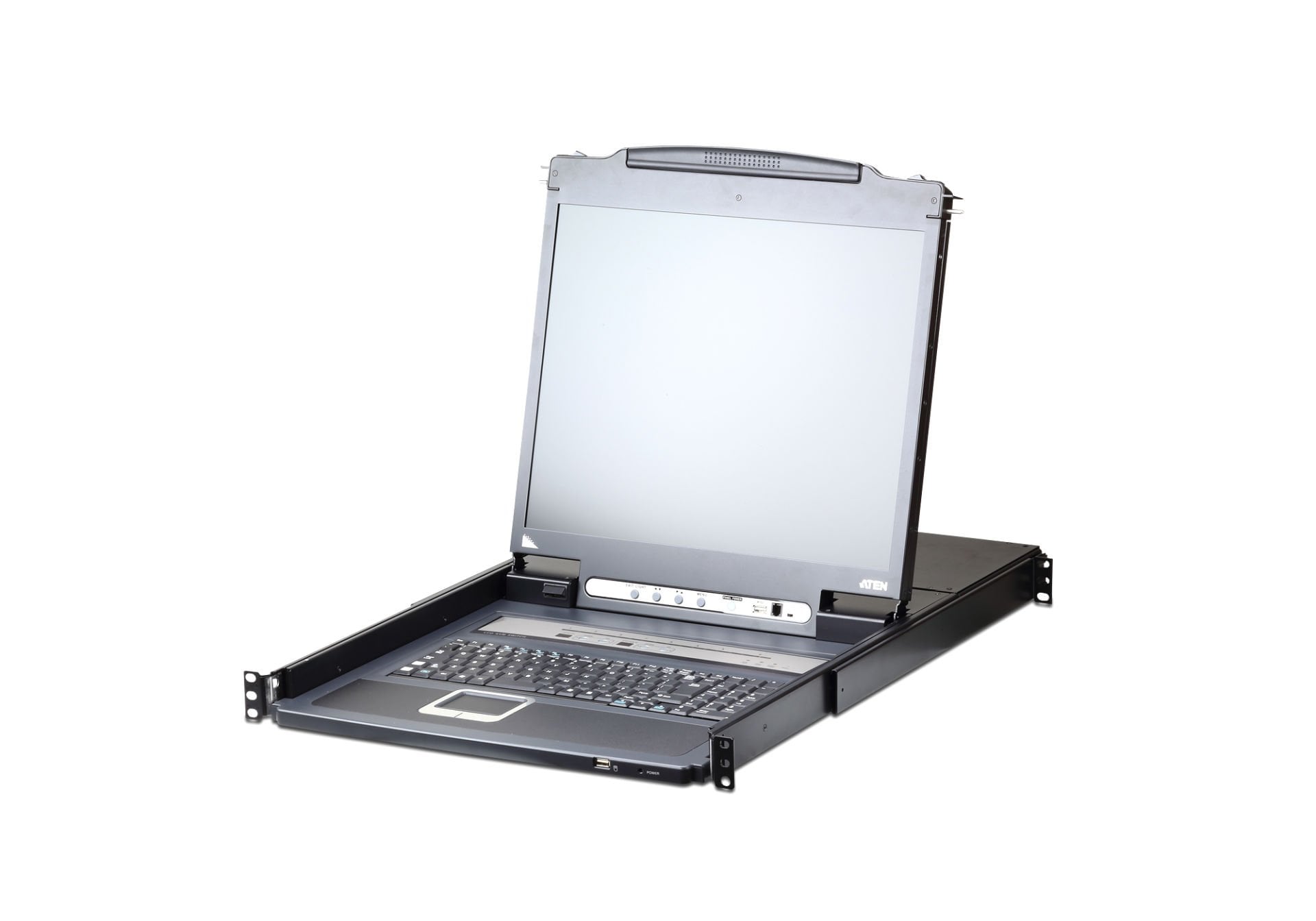 Aten Sürgülü Kasaya Sahip, 17 Vga Lcd Ekran (Arkadan Aydınlatmalı), Touchpad İ Ve Türkçe Klavyesi Bulunan 8 Port Ps/2-Usb Kvm Over Ip Switch, İlave Konsol Girişli, Usb Periferi Portlu (Usb Çevre Cihazlarla Bağlantı Kurabilir), Zincirleme Bağlantı Por