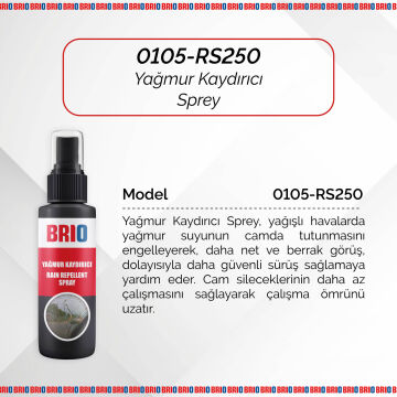 Brio Yağmur Kaydırıcı Sprey 250 Ml + Brio Buğu Önleyici Sprey Buğu Giderici Sprey 250 Ml