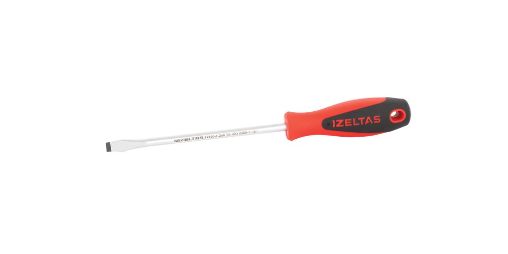 İzeltaş Düz Uçlu Tornavida Ergonomik Seri 6x125 mm