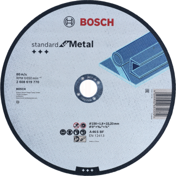 Bosch Kesme Diski Standard For Metal Düz 125x22,23x1,0 mm (A 60 T BF) - 2608619768
