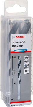 Bosch Metal Matkap Ucu HSS PointTeQ (DIN 338) 8,2 mm (10 Adet) - 2608577250