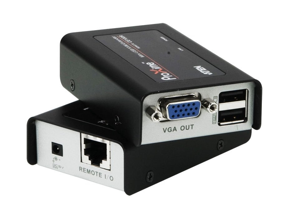 Aten Vga Kvm (Keyboard/Video Monitor/Mouse) Mesafe Uzatma Cihazı, Usb Konsol, 100 Mt Usb Vga Cat 5 Mini Kvm Extender (1280 X 1024@100M)