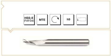 MTE Tek Ağızlı Alüminyum Freze HSS-E MTE Normu 5,0x60 mm