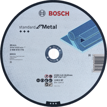Bosch Kesme Diski Standard For Metal Düz 230x22,23x1,9 mm (A 30 S BF) - 2608619770