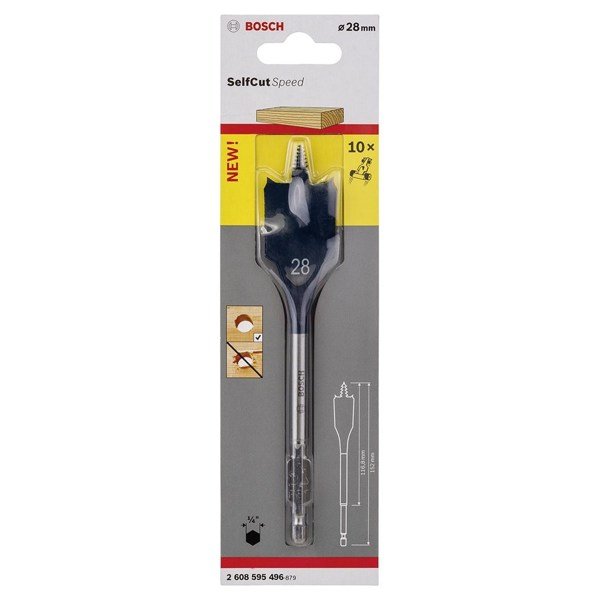 Bosch SelfCut Speed Yaprak Ahşap Matkap Ucu 1/4 İnç Altıgen Şaft 14x152 mm - 2608595486