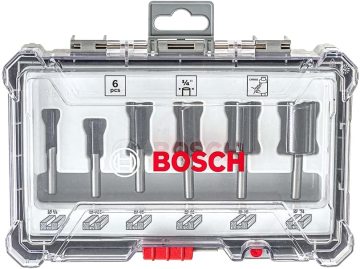 Bosch Freze Ucu Pro Set 1/4 İnç Şaftlı Düz (6 Parça) - 2607017467