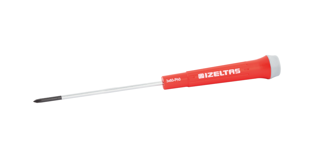 İzeltaş Düz Uçlu Tornavida Elektronikçi Tip Klemens 3x60 mm