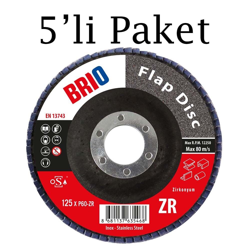 Brio Flap Disk 125XP60 Zr 5'li Paket