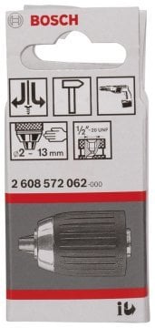Bosch Anahtarsız Mandren 1/2 İnç - 20 UNF Ø1,5-13 mm V1 - 2608572062