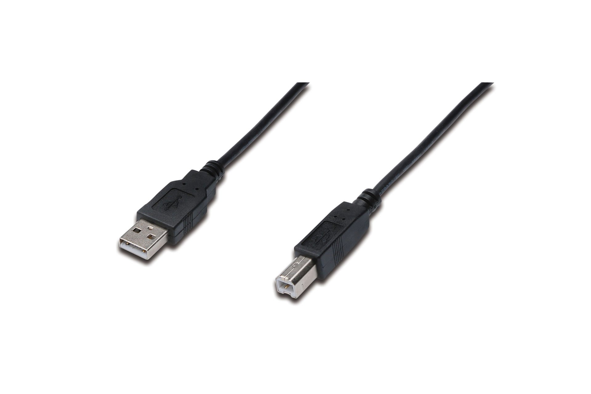 Assmann Usb 2.0 Bağlantı Kablosu, Usb A Erkek - Usb B Erkek, 3 Mt, Awg 28, Usb 2.0 Uyumlu, Ul, Siyah Renk