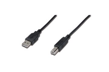 Assmann Usb 2.0 Bağlantı Kablosu, Usb A Erkek - Usb B Erkek, 3 Mt, Awg 28, Usb 2.0 Uyumlu, Ul, Siyah Renk