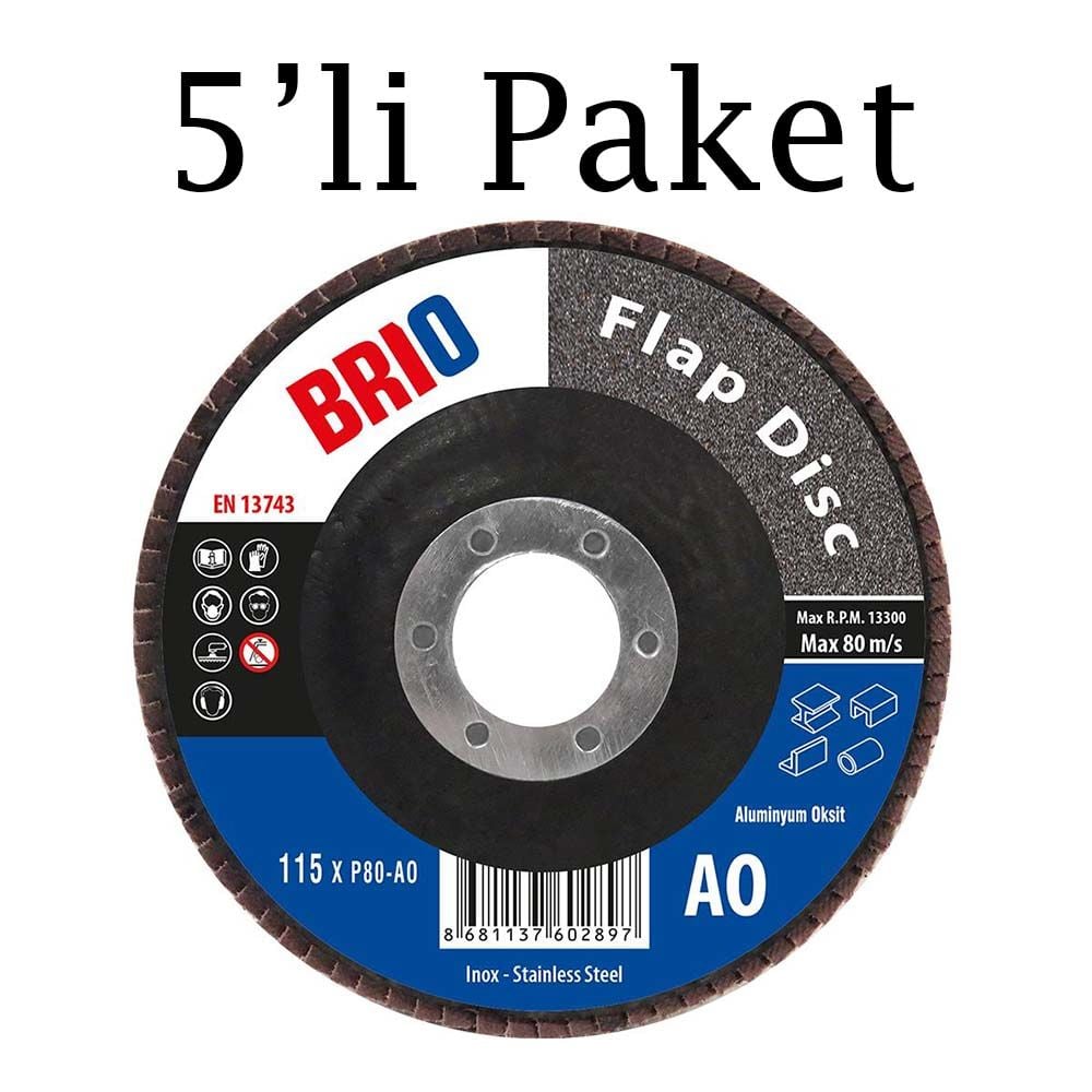 Brio Flap Disk 115Xp80 Ao 5'li Paket