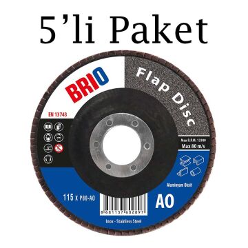 Brio Flap Disk 115Xp80 Ao 5'li Paket