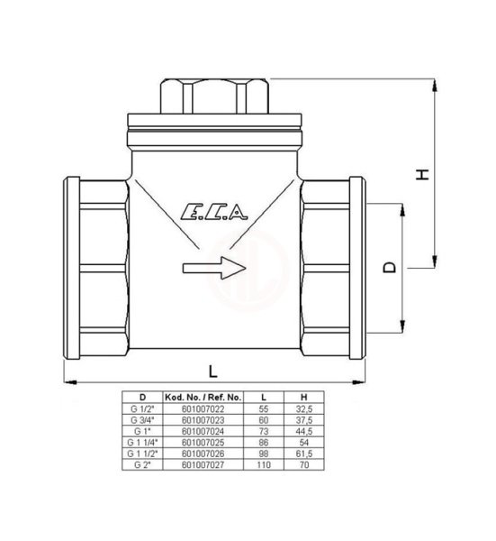 Eca Çekvalf G 1 1/2 İnç - 601007026