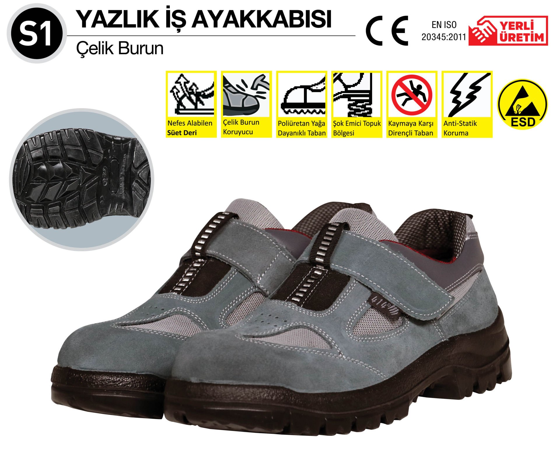 414 S1 Yazlık İş Ayakkabısı No:42 - R414A41225