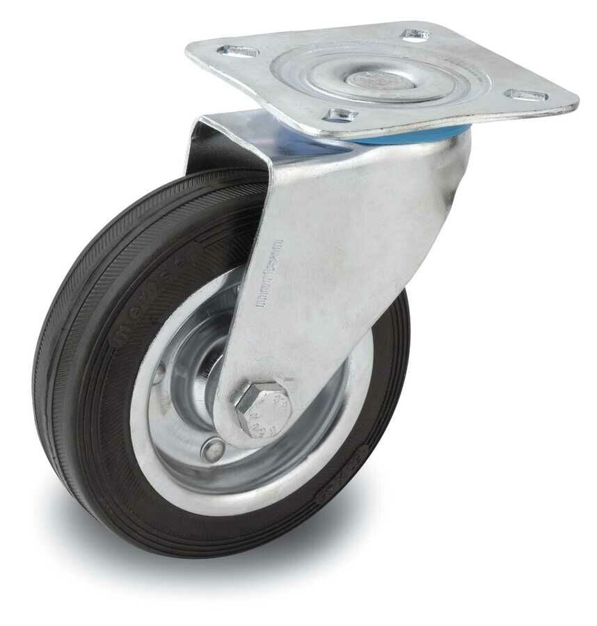 Mertsan Döner Sac Cantlı Kauçuk Rulmanlı Tekerlek 200x50 mm (200 Kg)