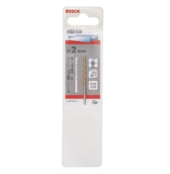 Bosch Metal Matkap Ucu HSS-TiN (DIN 338) Titanyum 2,0x49 mm (1 Adet) - 2608596671
