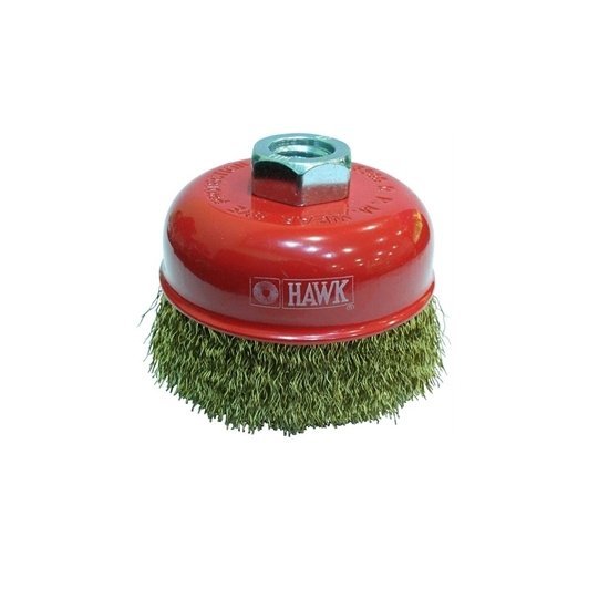 Hawk White SARI DALGALI TELLİ M14 VİDALI ÇANAK FIRÇA 80 MM - HAWK10115