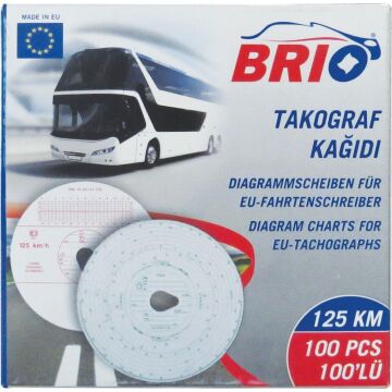 Brio Takograf Kağıdı 125 Km 100 Lü