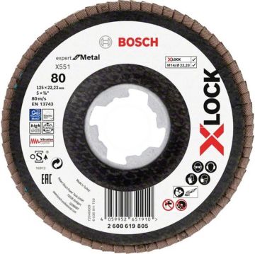Bosch x551 Exm Açılı Flap Disk x-Lock 80 Kum 125 Mm - 2608619805