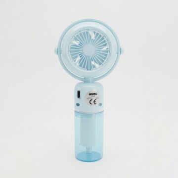 Avec AV-F834 USB Şarjlı Mini Fan Su Spreyli Mavi