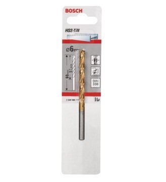 Bosch Metal Matkap Ucu HSS-TiN (DIN 338) Titanyum 6,0x93 mm (1 Adet) - 2608596711
