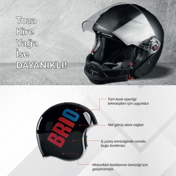 Brio Motosiklet Kask İçi, Kask Camı Temizleme Spreyi 200Ml 2'li Paket