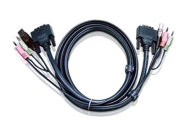 Aten Usb Dvı-D Dual Link Desktop Kvmp Switch Kablosu, 3 Mt
