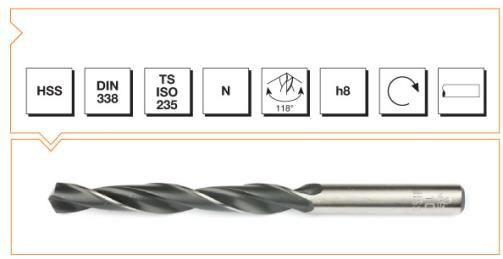 Makine Takım Silindirik Saplı Kısa Metal Matkap Ucu Hss Dın 338 Rn Haddeli 7,8X101 Mm