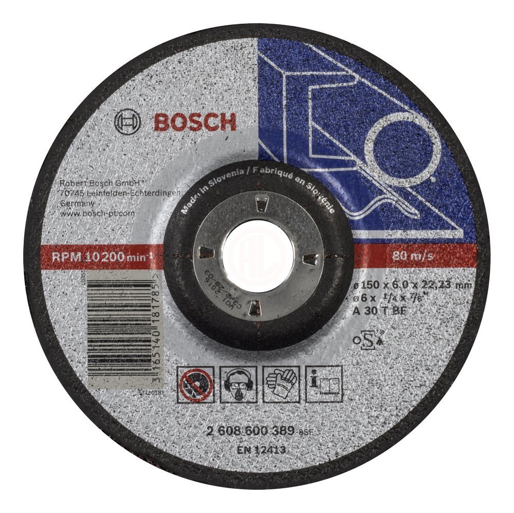 Bosch Metal Taşlama Diski Expert For Metal Bombeli 150x22,23x6,0 mm (A 30 T BF) - 2608600389