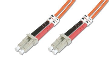 Assmann Digitus Lc-Lc Fiber Optik Patch Kablo, 10 Mt, Multimode, Duplex, 50/125