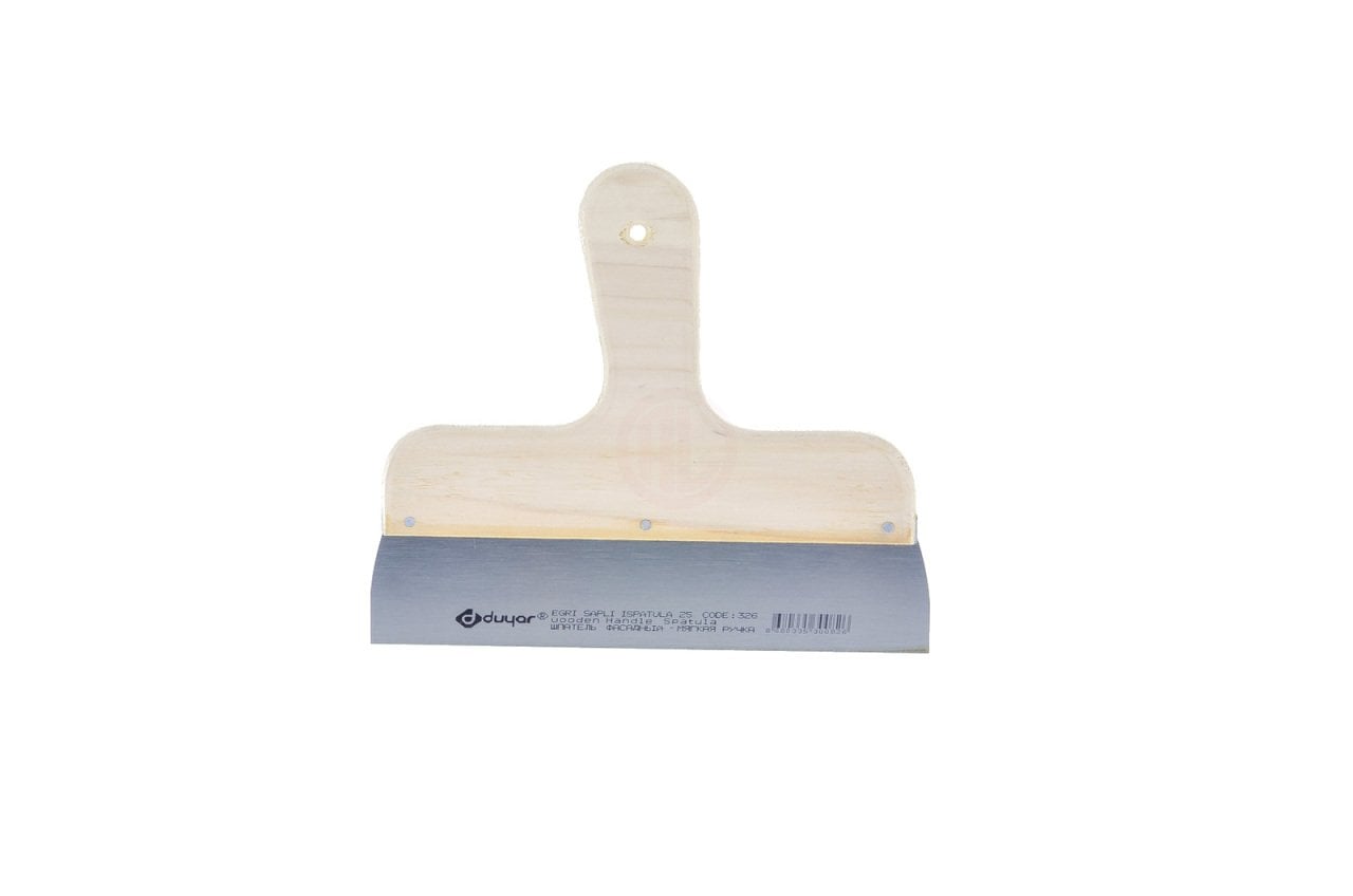 Duyar Eğri Saplı Spatula Ahşap Saplı 20 Cm
