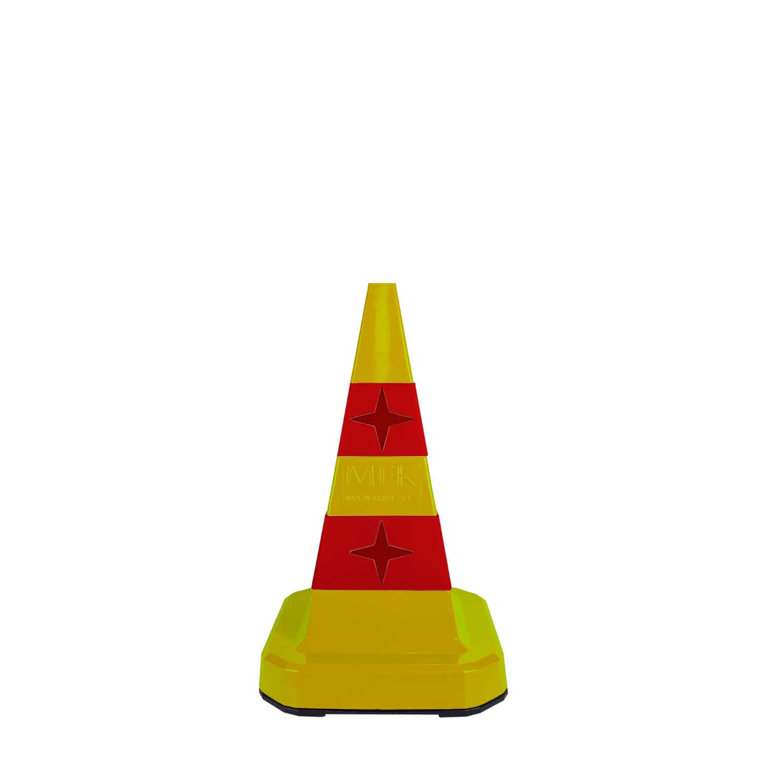 MFK Plastik Kedi Gözlü Koni 58 Cm Sarı-Kırmızı - MFK3700/B