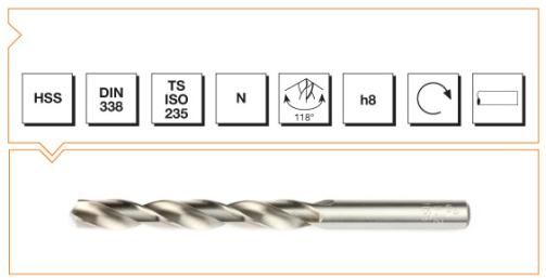 Makine Takım Silindirik Saplı Kısa Metal Matkap Ucu Hss Dın 338 Rn Taşlanmış 6,0X93 Mm