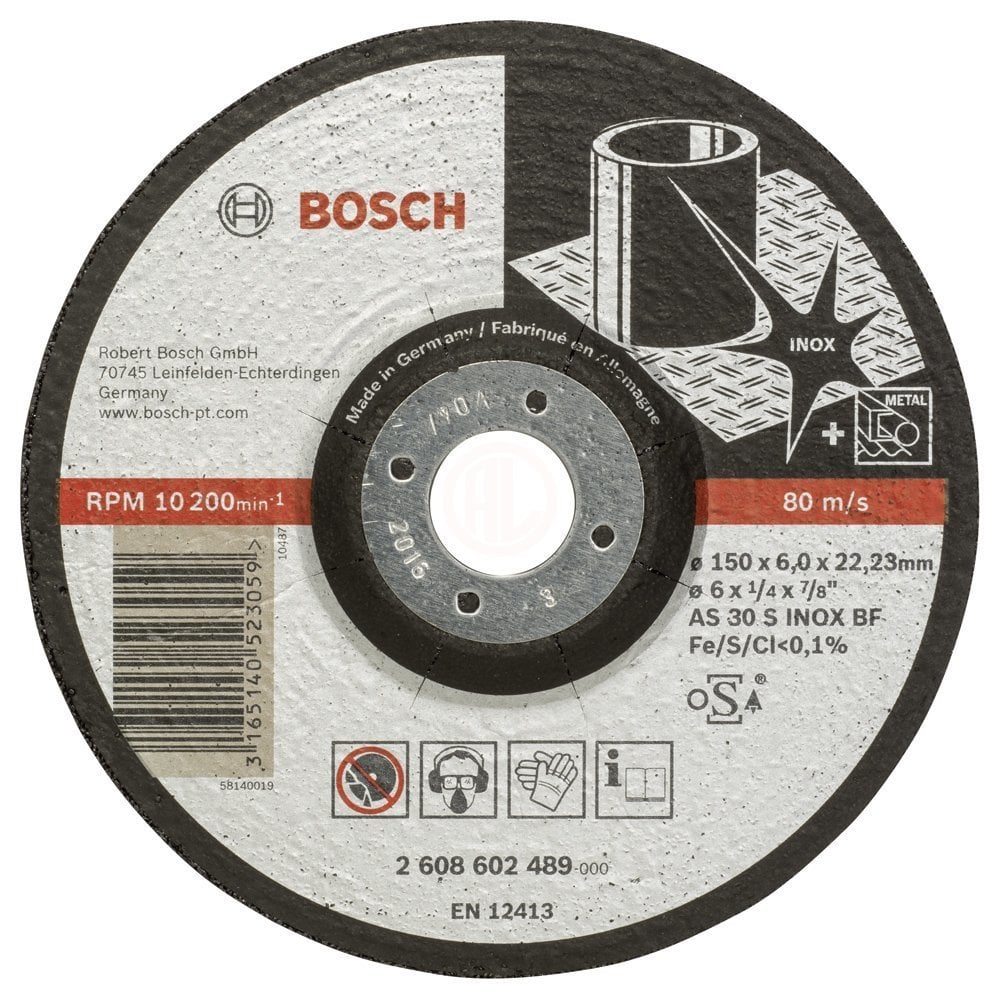 Bosch Paslanmaz Taşlama Diski Expert For Inox Bombeli 150x22,23x6,0 mm (AS 30 S INOX BF) - 2608602489
