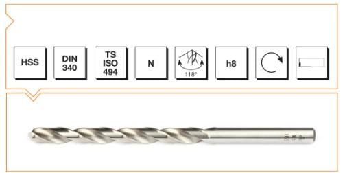 Makine Takım Silindirik Saplı Uzun Metal Matkap Ucu Hss Dın 340 Rn 14,0X214 Mm