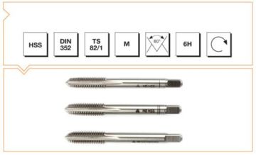 Makine Takım Metrik Normal Vidalı 3 Lü Takım Kılavuzu Hss Dın 352 (6H) M11X70 M