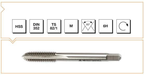 Makine Takım Metrik Normal Vidalı Kılavuz Hss Dın 352 Son (6H) M18 X 95 Mm
