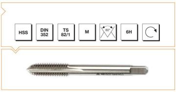 Makine Takım Metrik Normal Vidalı Kılavuz Hss Dın 352 Son (6H) M18 X 95 Mm