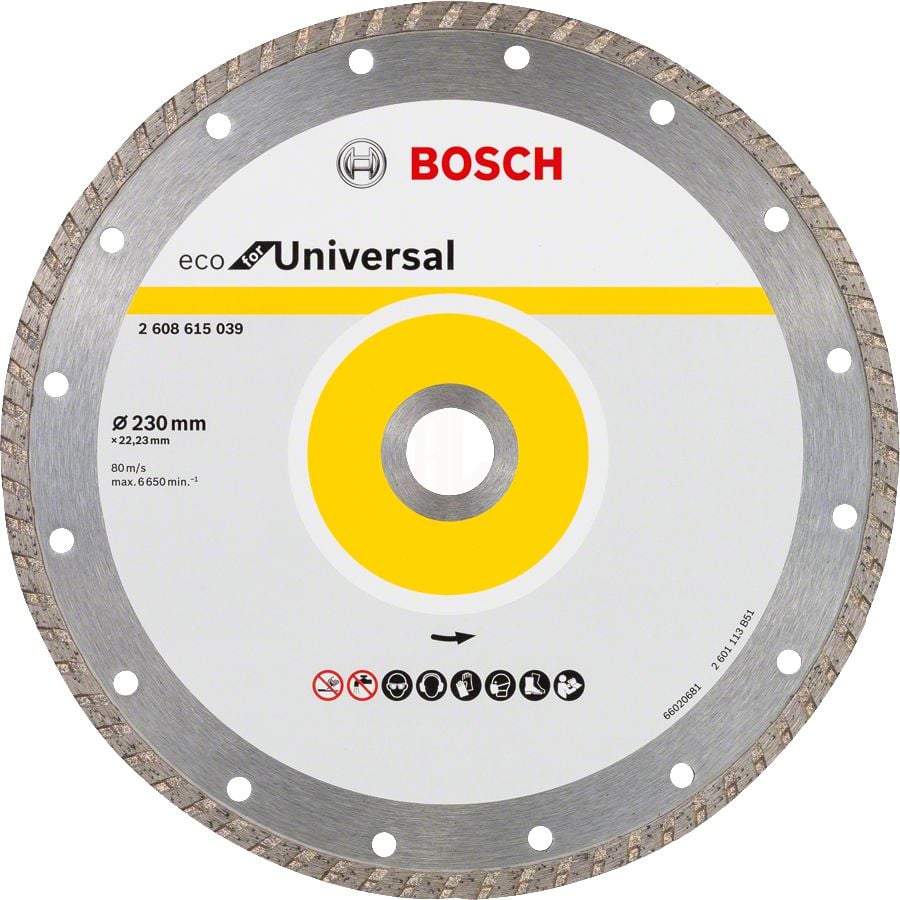 Bosch Elmas Kesme Diski Eco For Universal Turbo 230x22,23 mm (1 Adet) - 2608615039