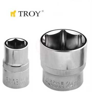 Troy 26162 3/8 İnç Lokma (Ölçü 8mm-Çap 16,8-Uzunluk 28mm)
