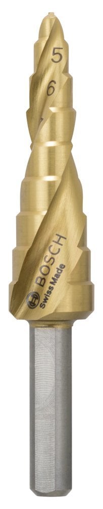 Bosch Spiral Kanallı HSS-TiN 9 Kademeli Matkap Ucu Üç Yüzeyli Şaft Ø4-12 mm - 2608597525