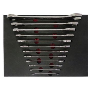 Brio Anahtar İki Ağız Set 12 Parça 6X7-30X32 Sünger Yataklı