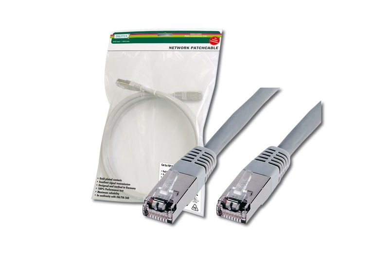 Assmann Digitus Cat. 5E Sf-Utp Patch Kablo, 10 Mt, Awg 26, Gri Renk