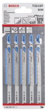 Bosch Dekupaj Testere Bıçağı Speed For Metal T 321 BF 132 mm (5 Adet) - 2608636707