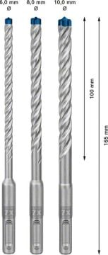 Bosch Kırıcı Delici Uç SDS-Plus-7X Expert Set (3 Parça) (6/8/10 mm) - 2608900196