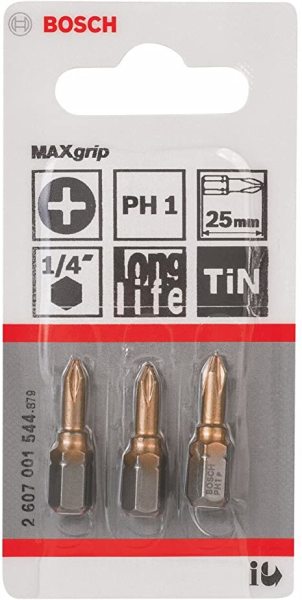 Bosch Maxgrip Vidalama Ucu Ph1X25 Mm 3 Lü - 2607001544